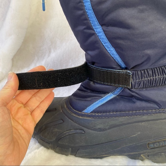 Sorel Blue Black Winter Boots Velcro - Picture 8 of 8